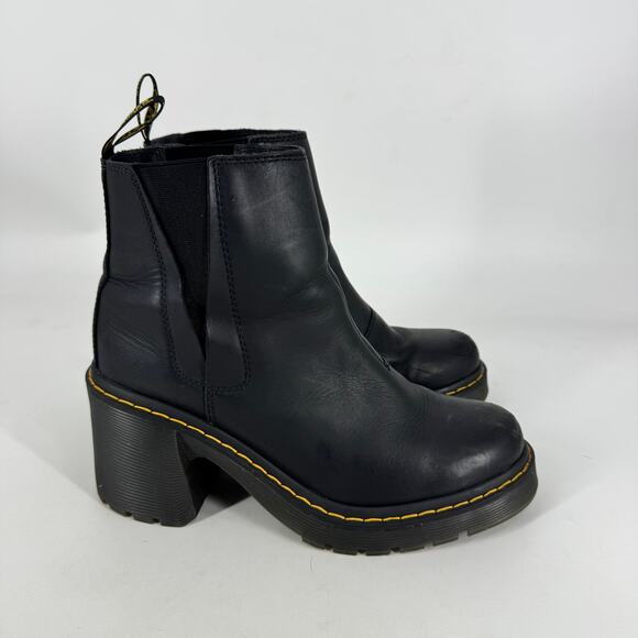 Dr. Martens Spence Leather Flared Heel Chelsea Boots in Black - Picture 4 of 7